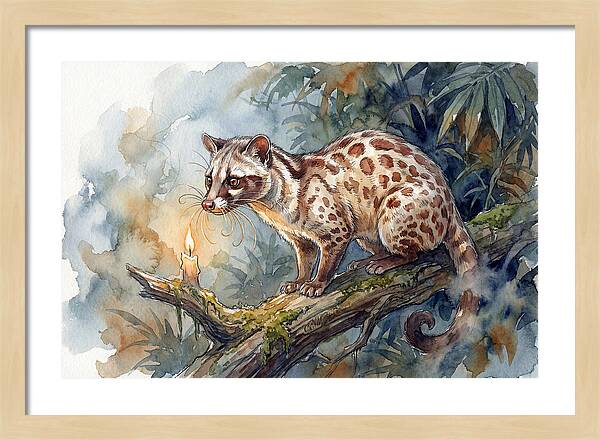 Palm Civet In Moonlight