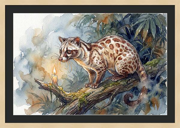 Palm Civet In Moonlight
