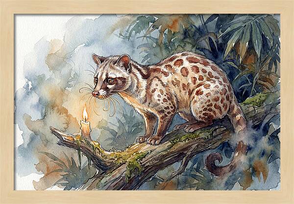 Palm Civet In Moonlight