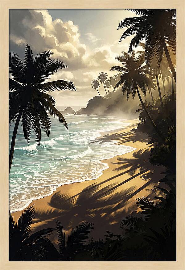 Palm Fringed Beach Serenity