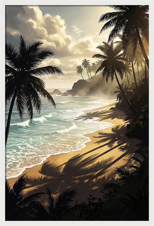 Palm Fringed Beach Serenity