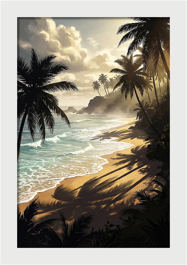 Palm Fringed Beach Serenity