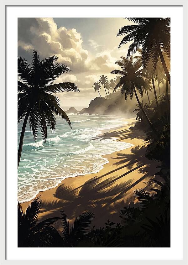 Palm Fringed Beach Serenity