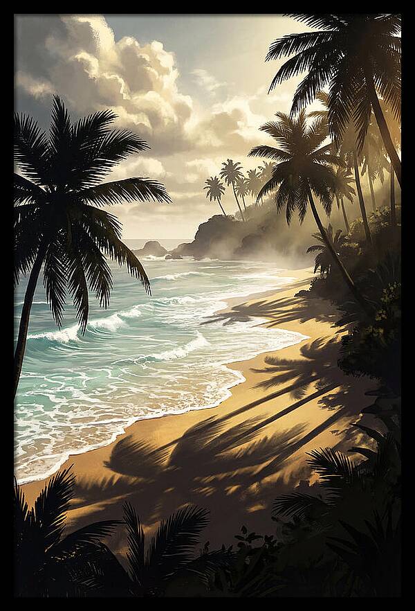 Palm Fringed Beach Serenity