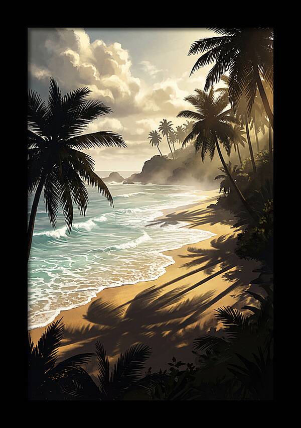 Palm Fringed Beach Serenity