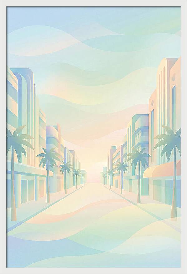 Palm Lined Street Serenity