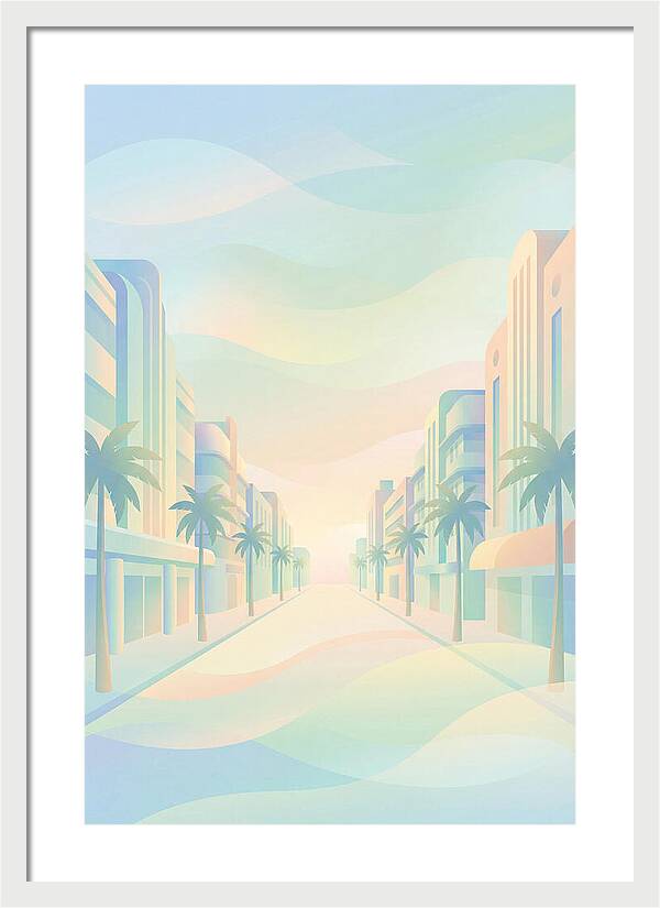 Palm Lined Street Serenity