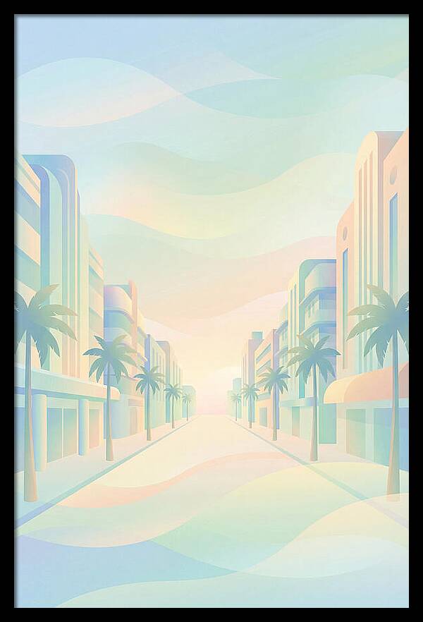 Palm Lined Street Serenity