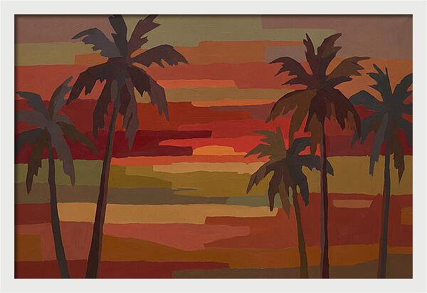 Palm Tree Silhouettes At Sunset