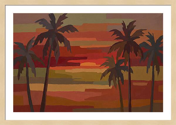 Palm Tree Silhouettes At Sunset