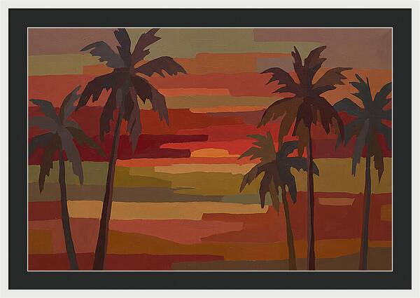Palm Tree Silhouettes At Sunset