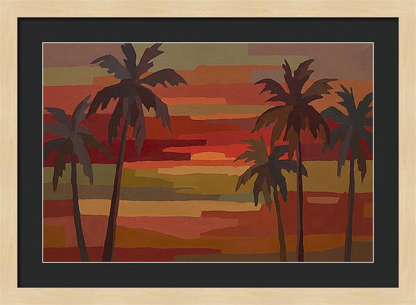 Palm Tree Silhouettes At Sunset