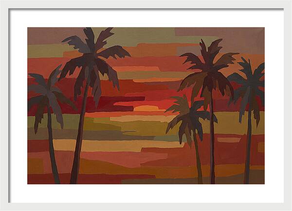 Palm Tree Silhouettes At Sunset