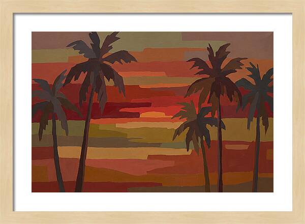 Palm Tree Silhouettes At Sunset