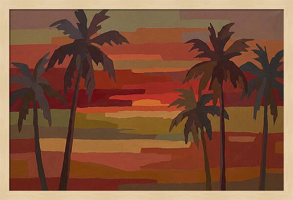 Palm Tree Silhouettes At Sunset