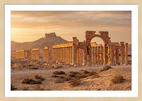 Palmyra Colonnade Avenue At Golden Hour