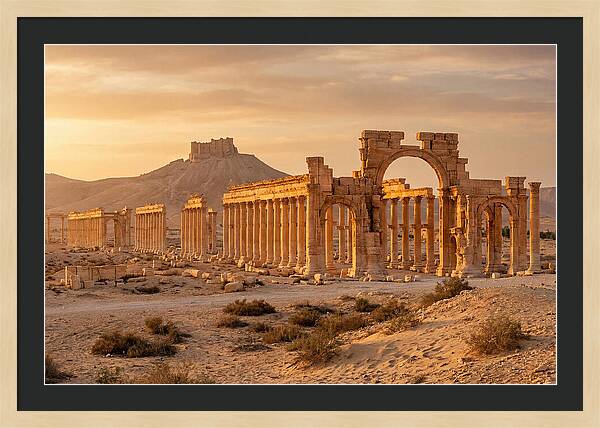 Palmyra Colonnade Avenue At Golden Hour
