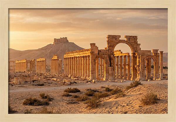 Palmyra Colonnade Avenue At Golden Hour