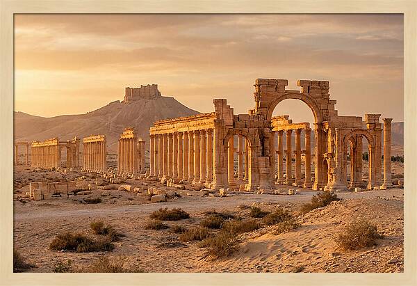 Palmyra Colonnade Avenue At Golden Hour