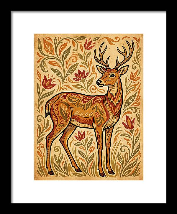 Pampas Deer In Folk Art Style