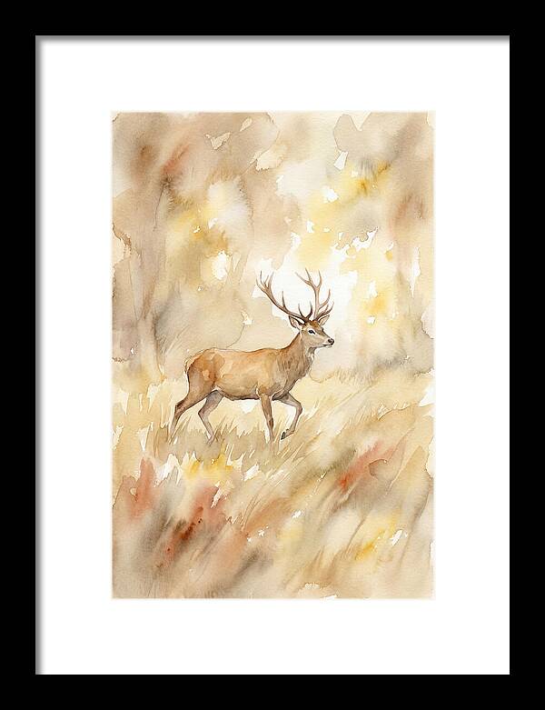 Pampas Deer In Watercolor