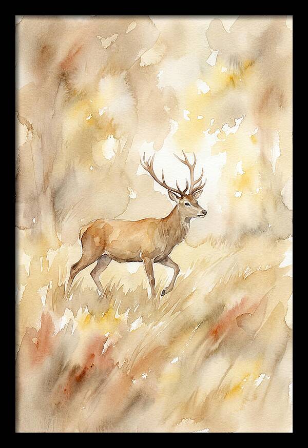 Pampas Deer In Watercolor