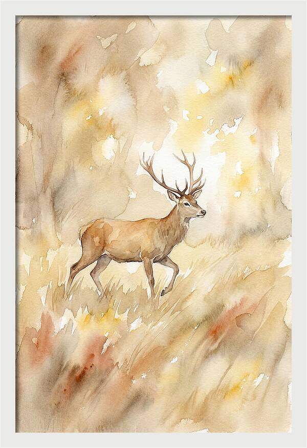 Pampas Deer In Watercolor