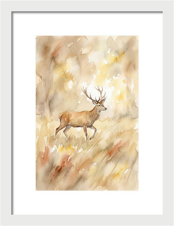 Pampas Deer In Watercolor