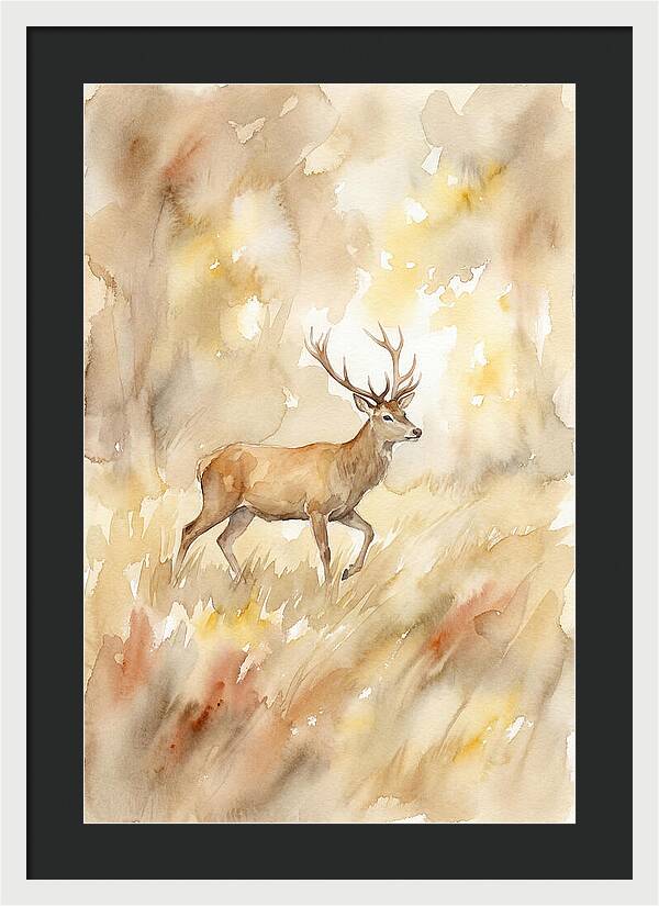 Pampas Deer In Watercolor