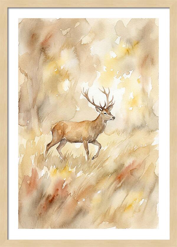 Pampas Deer In Watercolor