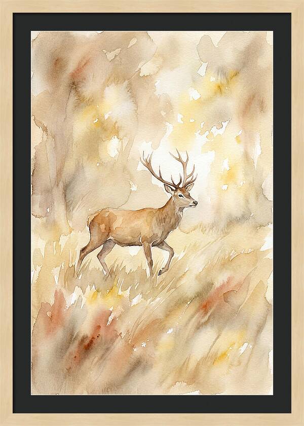 Pampas Deer In Watercolor