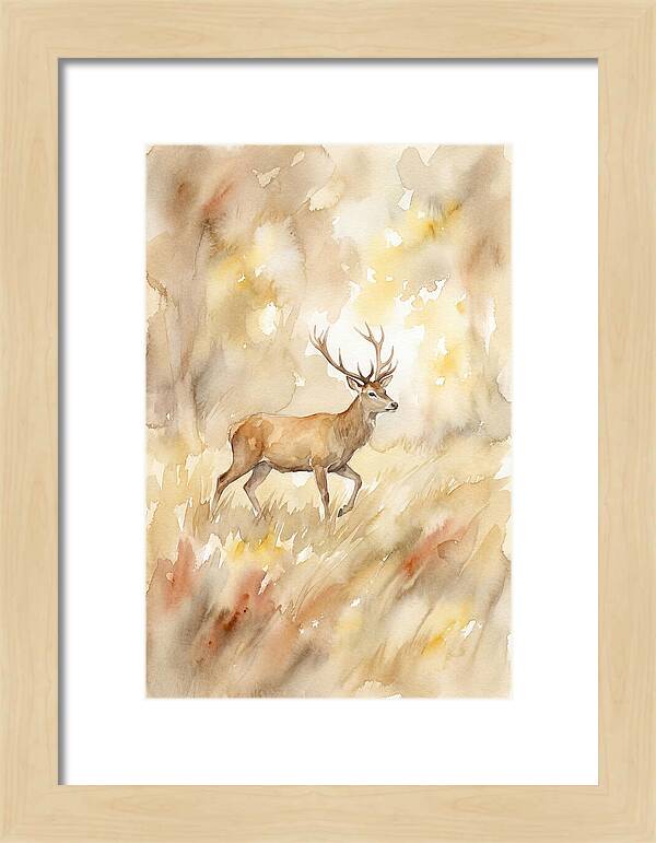 Pampas Deer In Watercolor
