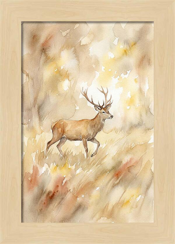 Pampas Deer In Watercolor