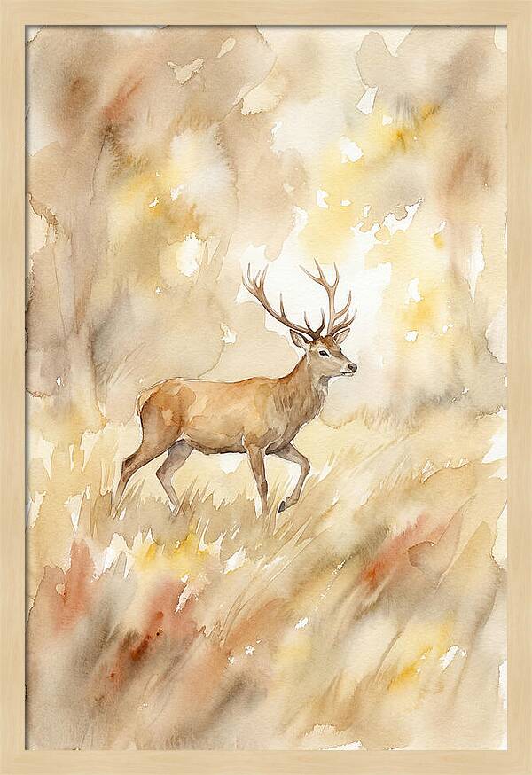 Pampas Deer In Watercolor