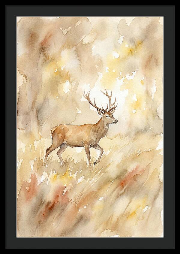 Pampas Deer In Watercolor