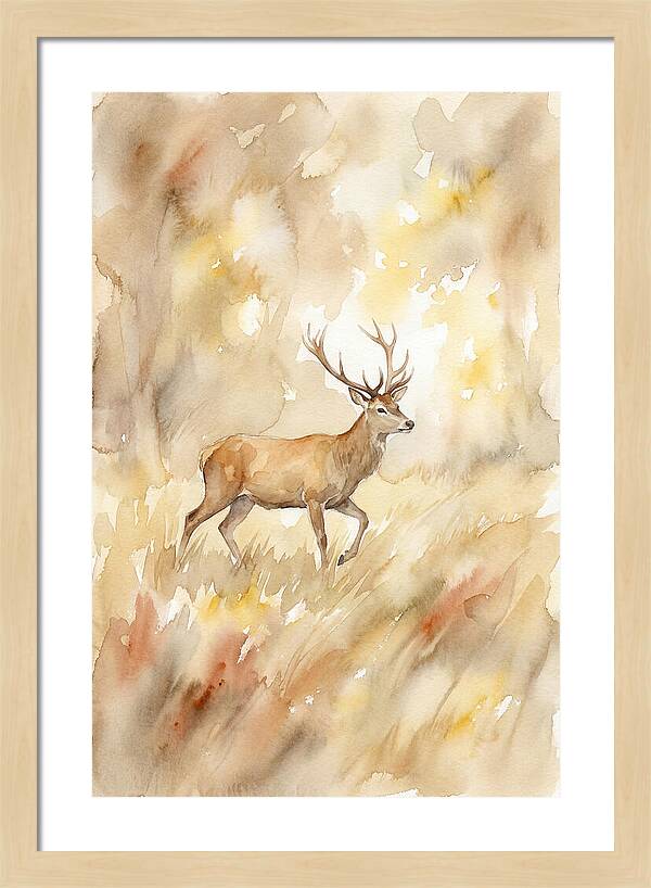 Pampas Deer In Watercolor