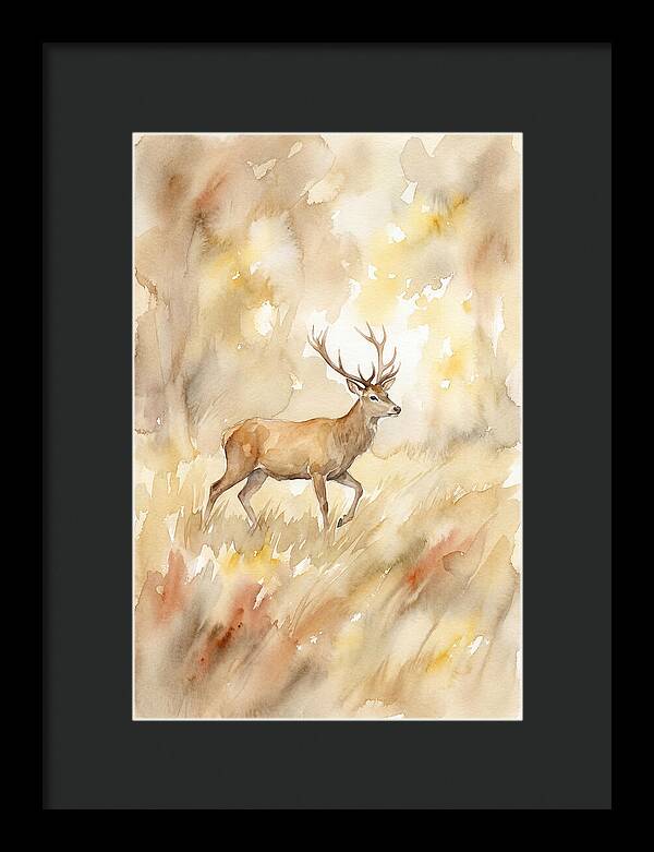 Pampas Deer In Watercolor