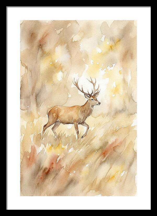 Pampas Deer In Watercolor