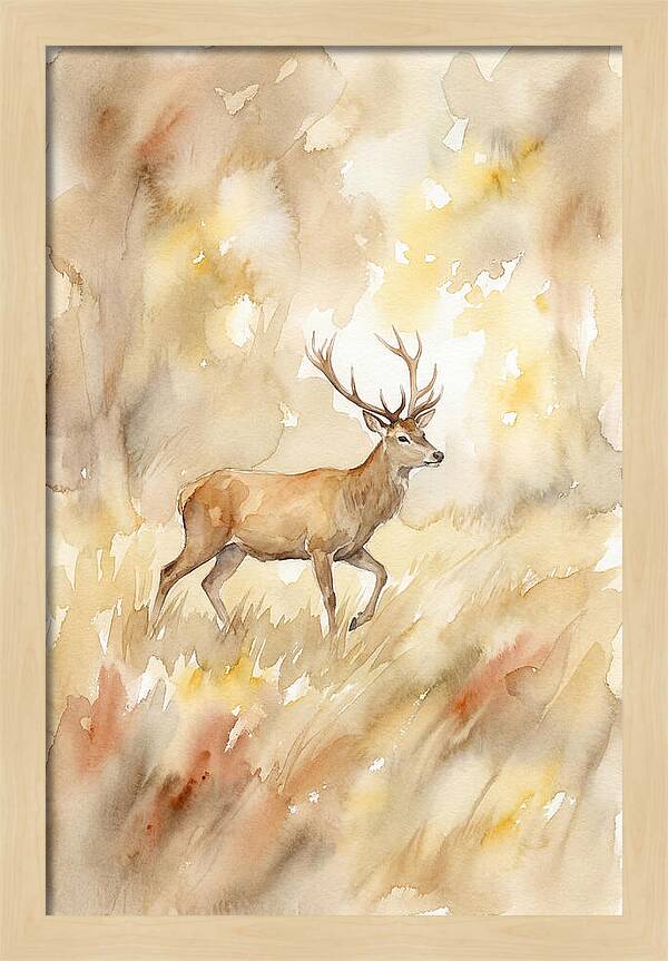 Pampas Deer In Watercolor