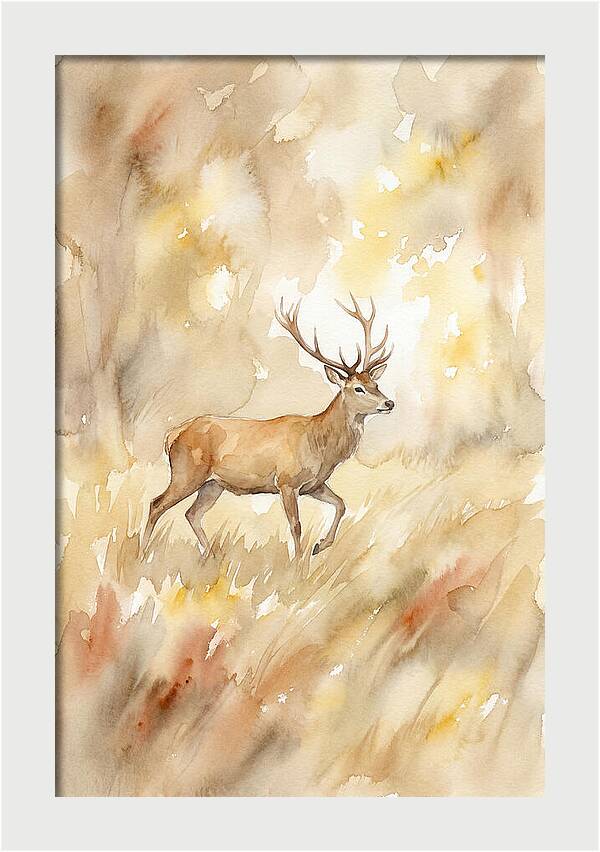 Pampas Deer In Watercolor