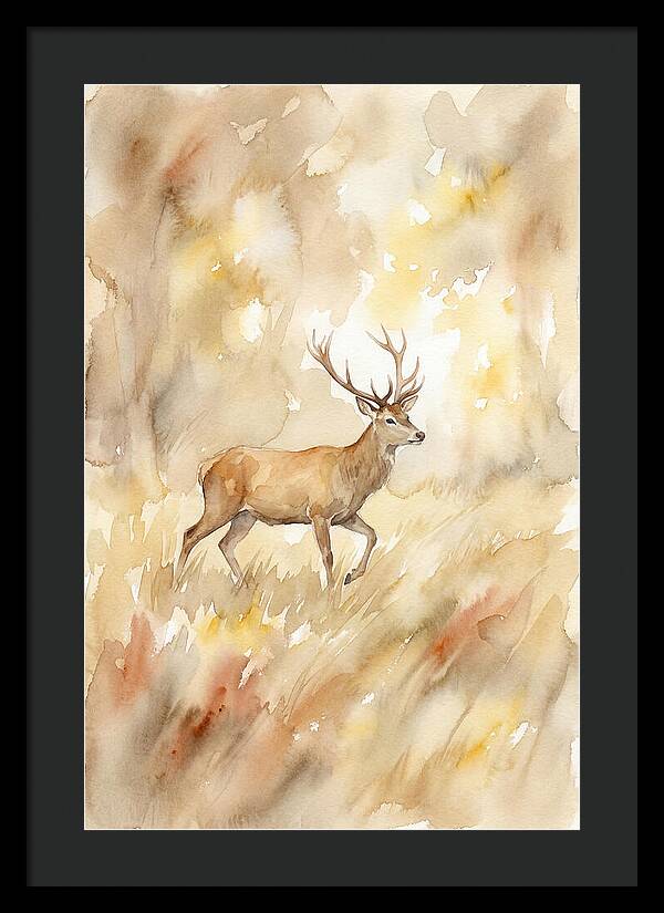 Pampas Deer In Watercolor