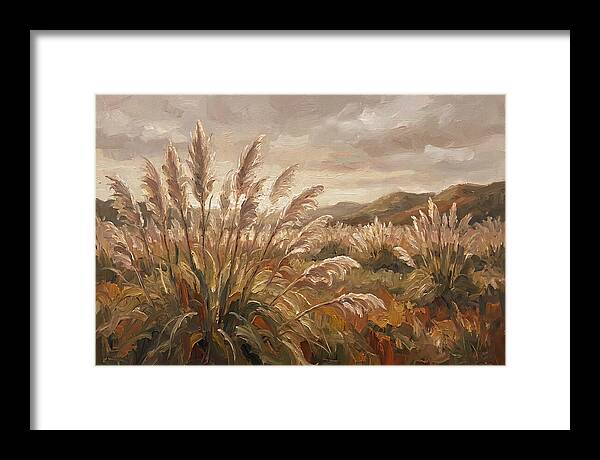 Pampas Grass Field Glowing Silver