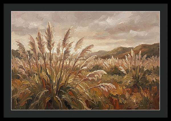 Pampas Grass Field Glowing Silver