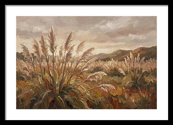 Pampas Grass Field Glowing Silver
