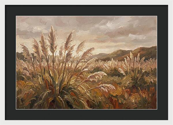 Pampas Grass Field Glowing Silver