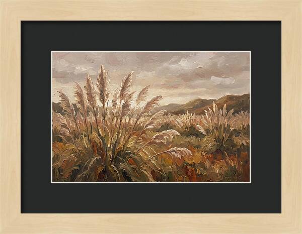 Pampas Grass Field Glowing Silver