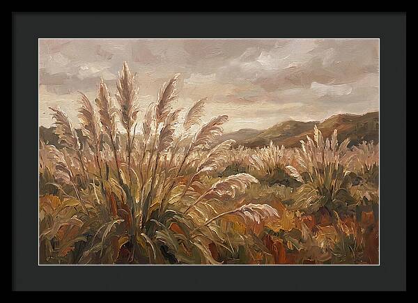 Pampas Grass Field Glowing Silver