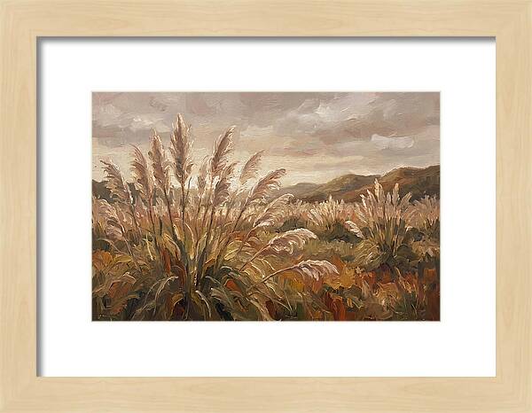 Pampas Grass Field Glowing Silver