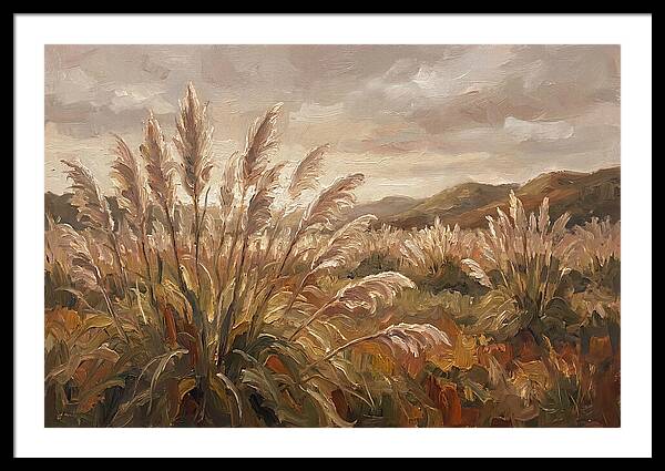 Pampas Grass Field Glowing Silver