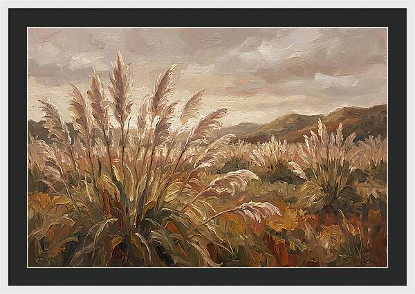 Pampas Grass Field Glowing Silver